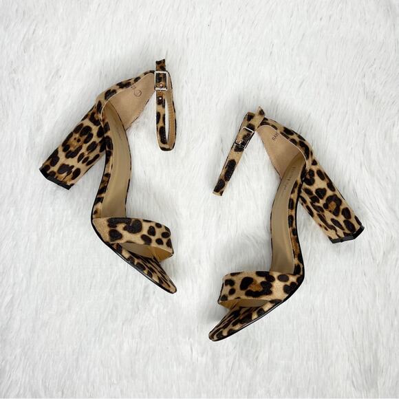 NASTY GAL / leopard print block heeled sandals / 38 (7) - Picture 1 of 9
